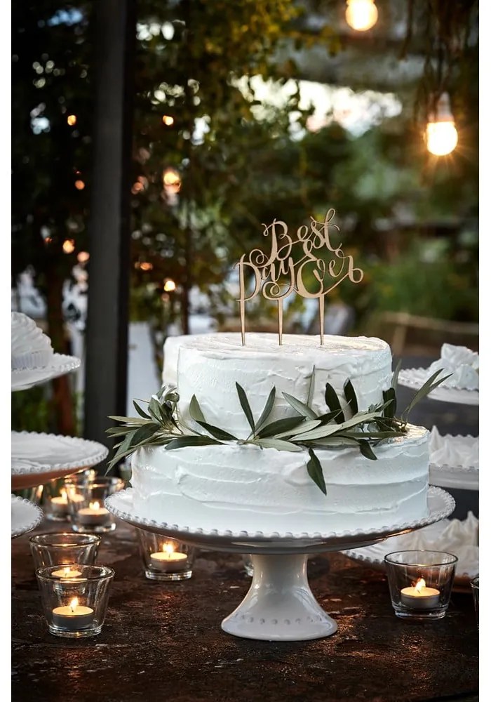 Biely kameninový podnos na tortu Costa Nova Pearl, ⌀ 22 cm