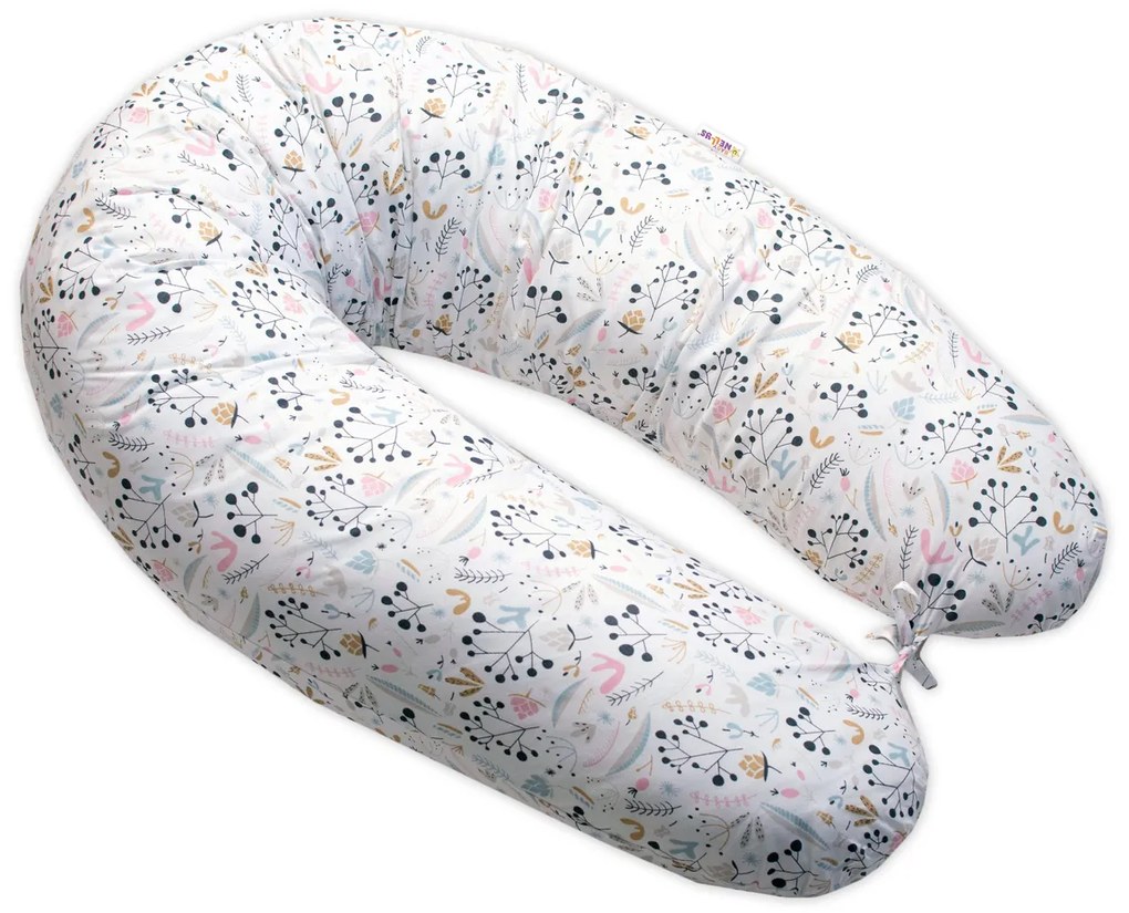 Baby Nellys Dojčiace vankúš/relaxačná poduška, EPS guličky, Jarabina, biela