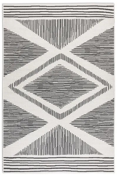 Obojstranný koberec Elle Decoration GEMINI Rhombus čierny