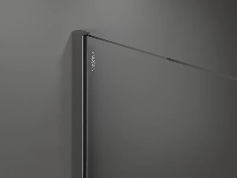 Mexen Kioto, sprchová zástena Walk-In 95 x 200 cm, 8mm číre sklo, grafitový profil, 800-095-101-95-00