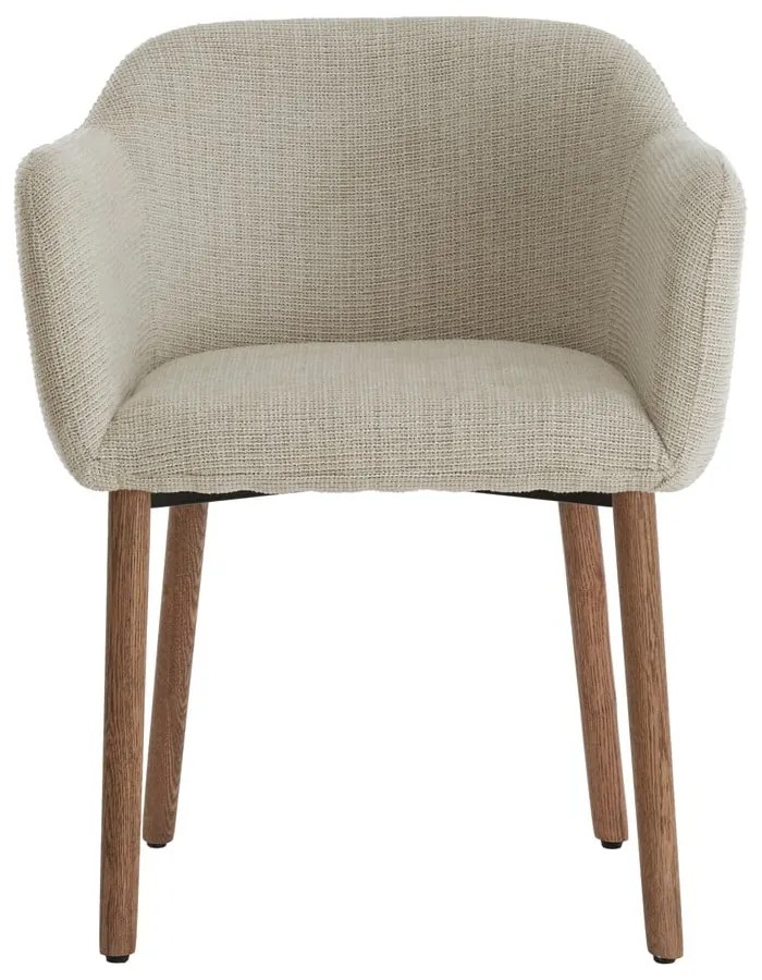 Béžové čalúnené jedálenské kreslá v súprave s podrúčkami 2 ks Blaine – Light & Living