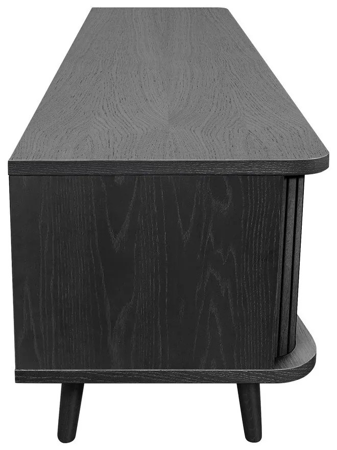 Čierny TV stolík v dekore duba 178x50x40 cm Rove – Woodman