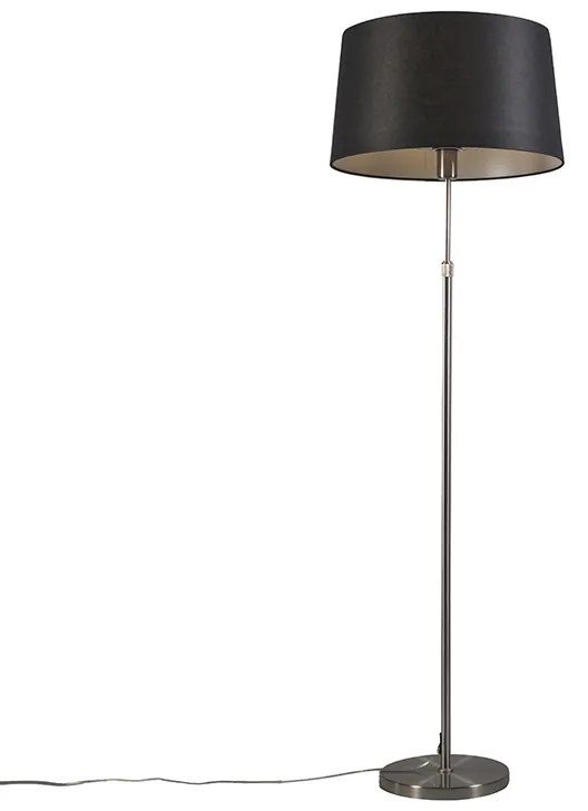 Stojaca lampa oceľ s tienidlom čierna 45 cm nastaviteľná - Parte