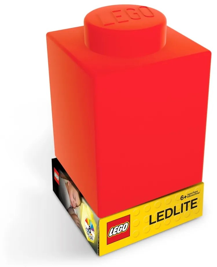 Červené silikónové nočné svetielko LEGO® Classic Brick