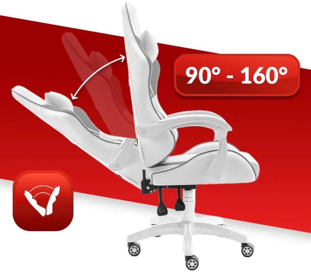 Herné kreslo HC-1000 Gray-White