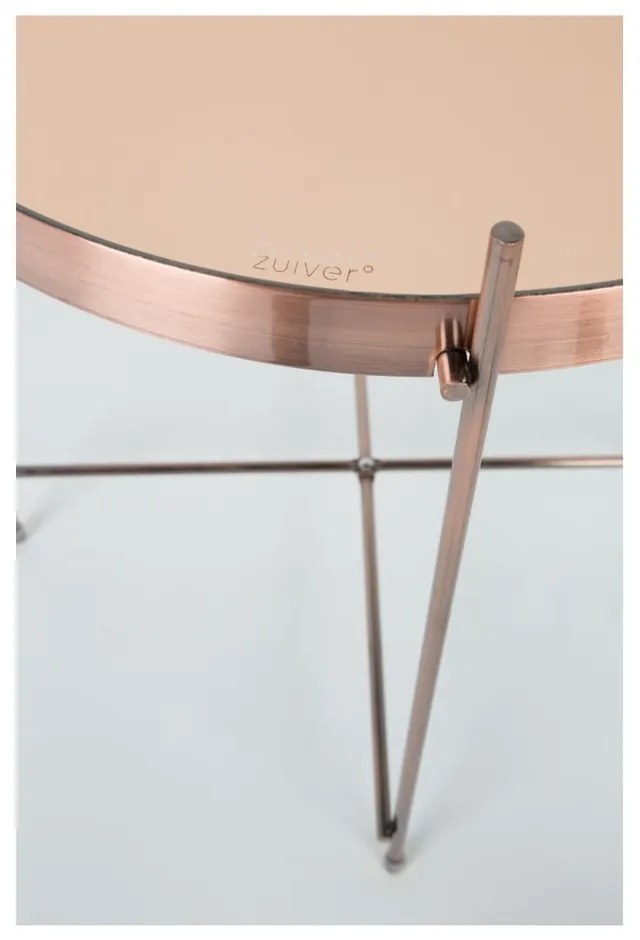 Odkladací stolík v medenej farbe Zuiver Cupid, ø 43 cm