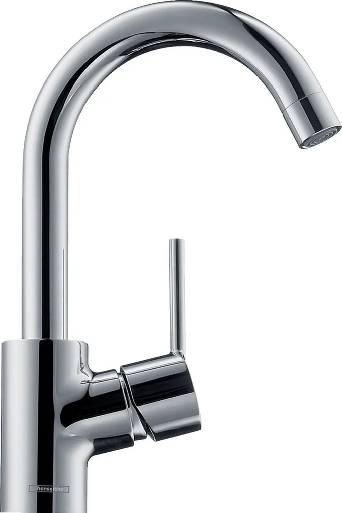 Hansgrohe Talis S, páková drezová batéria s odtokovou súpravou s ťahadlom a výtokom otočným o 360°, chrómová, 32070000