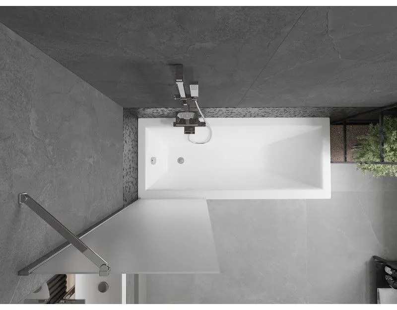 Mexen Next, vaňová zástena 1-krídlová 60 x 150 cm, fixné krídlo, 6 mm námraza sklo, chrómový profil, 895-060-000-00-30-01