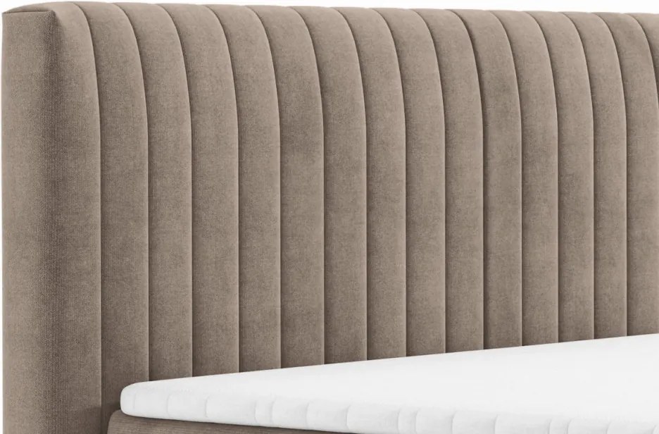 Posteľ Kalla 140x200 cm, svetlo hnedá taupe látka