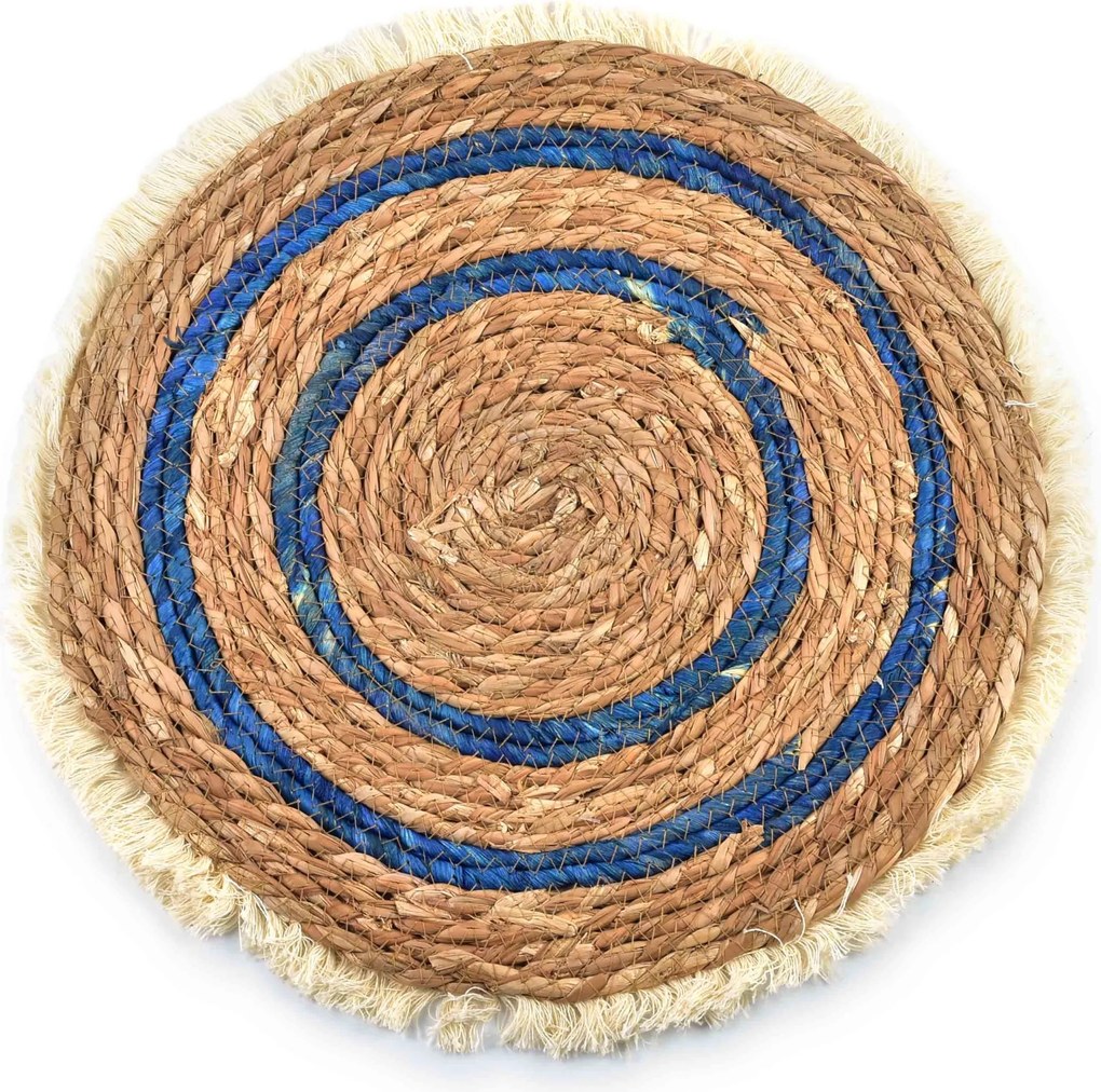 Podložka na stôl z morskej trávy Bali II 38 cm hnedá/modrá
