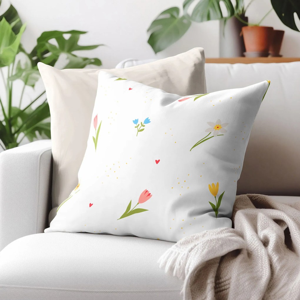 Goldea bavlnená obliečka na vankúš - rozkvitnutá záhrada 50 x 70 cm