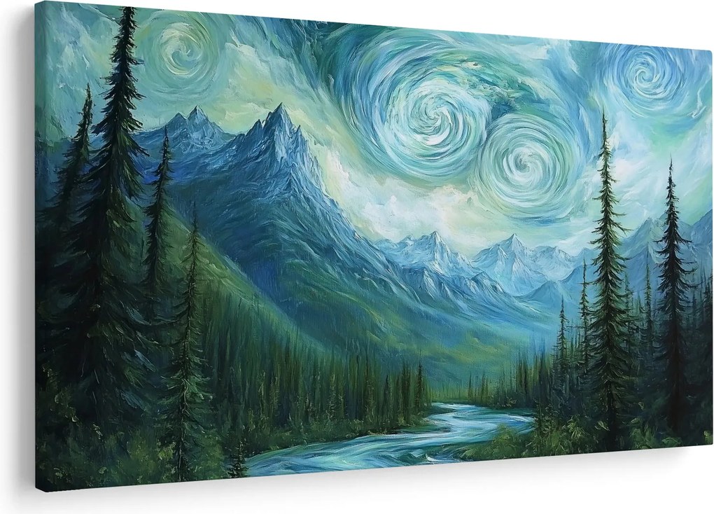 Obraz - Krajina s nádychom Van Gogha (90x60 cm)
