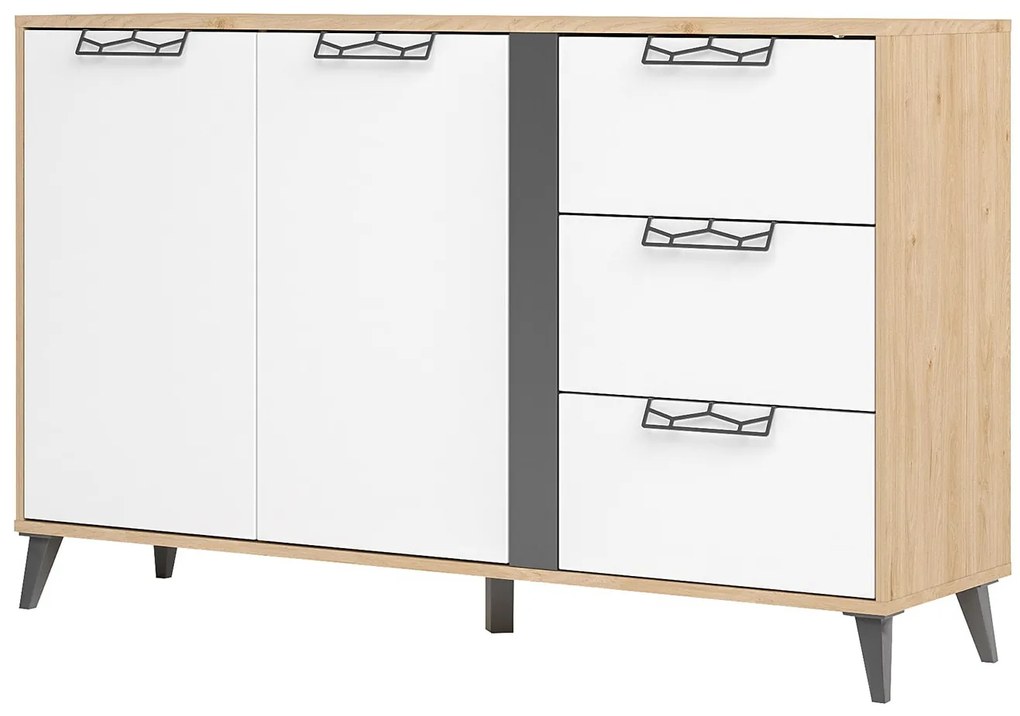 Komoda Moet 45 150 cm orech americký Jackson/biela/grafit