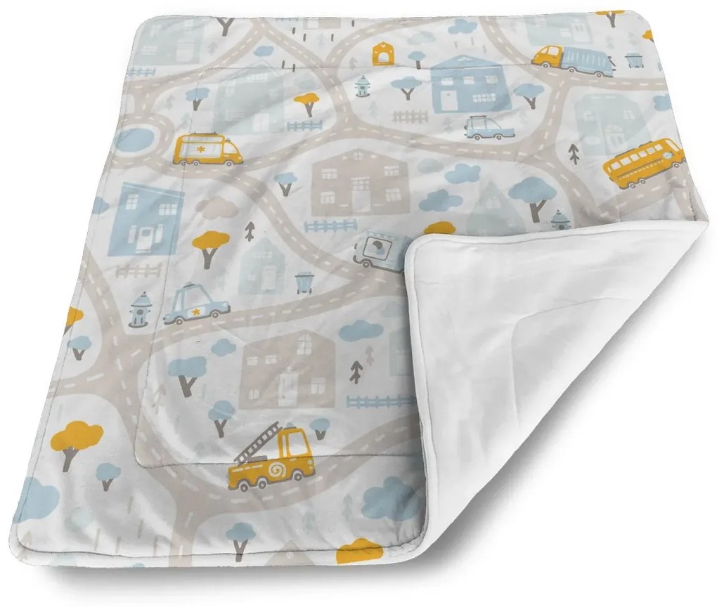 Sablio Deka pre bábätko Cestičky s dopravou - 90x120 cm