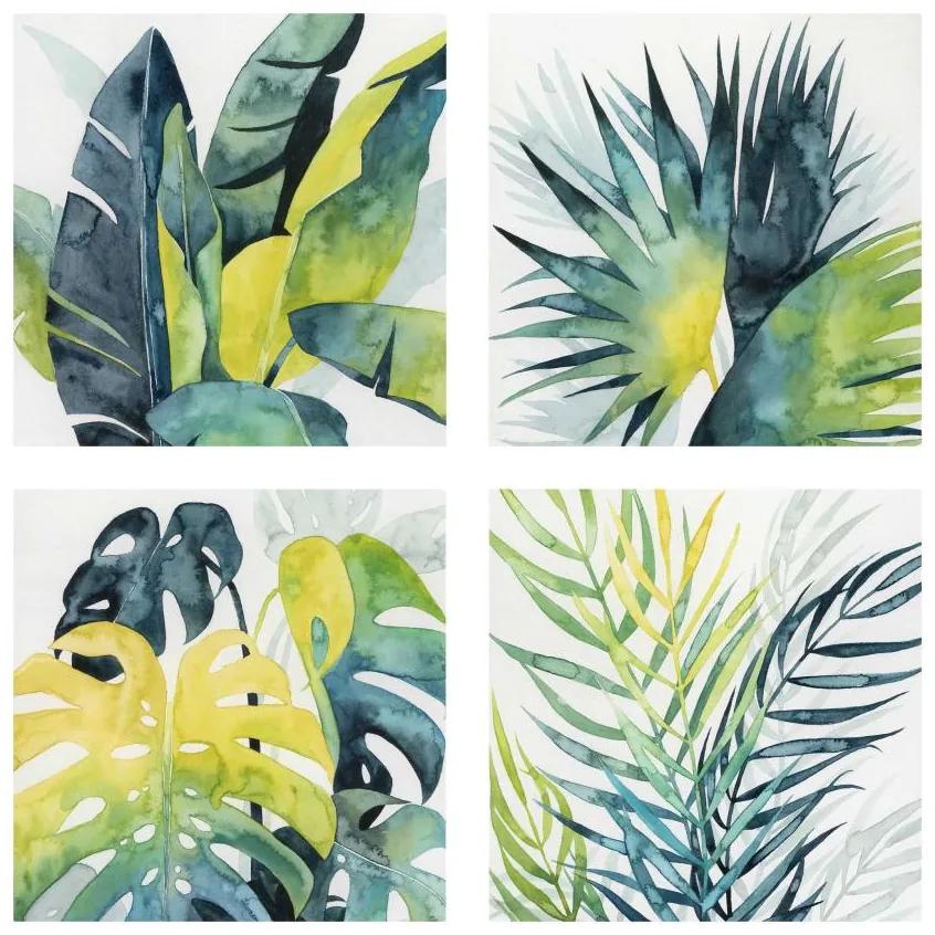 Manufakturer -  Štvordielny obraz Sada tropických listov I
