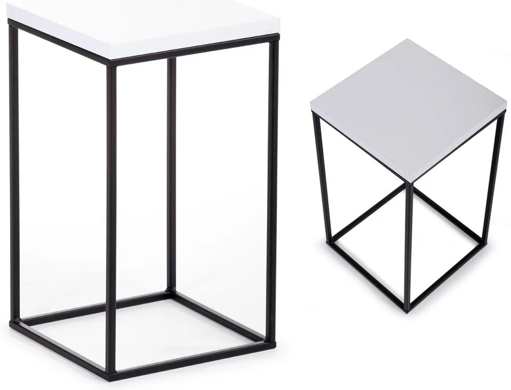 STOJAN NA KVETINÁČ BASICLOFT 40X24X24 CM ČIERNA/BIELA