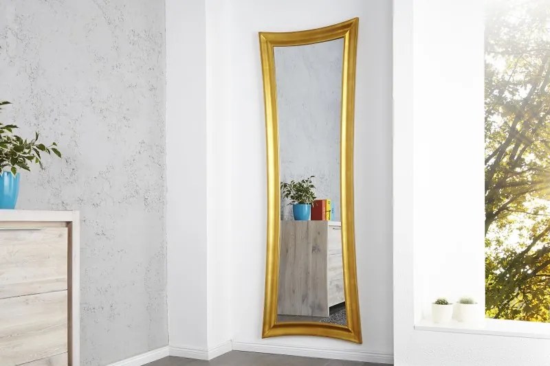 Nástenné zrkadlo Skinny 180cm zlaté starožitné
