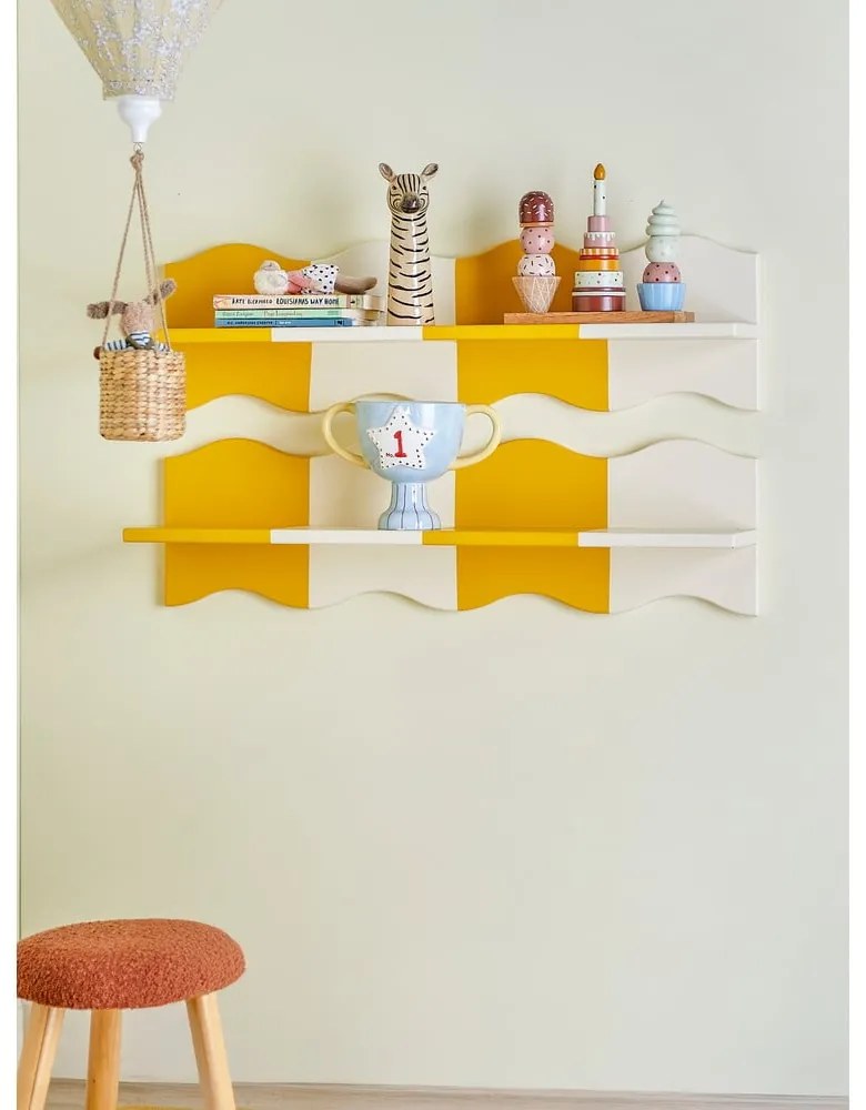 Žltá/biela detská polica 80 cm Bubbi – Bloomingville Mini