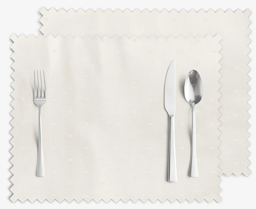 Goldea sviatočné prestieranie na stôl teflónové - smotanové s lesklými obdĺžnikmi - sada 2ks 30 x 40 cm