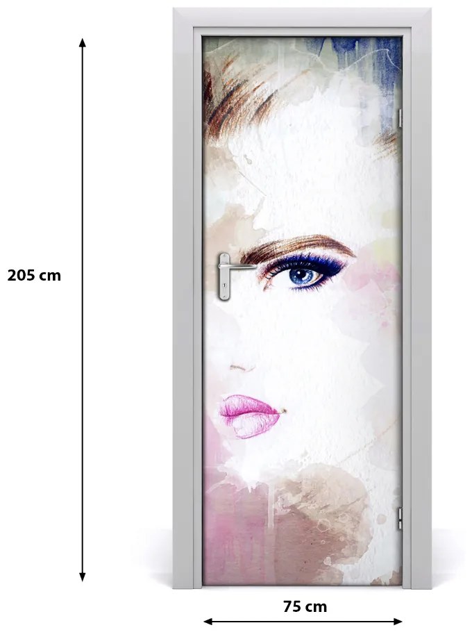 Samolepiace fototapety na dvere abstrakcie žena 75x205 cm