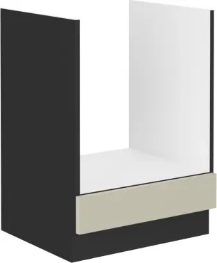 Kuchynská skrinka pre vstavanú rúru Arona, 60 cm, kašmírová/čierna%