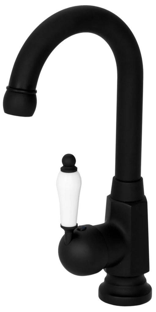 Gamma Retro, vysoká umývadlová batéria, čierna matná-biela, GMA-BROK-VII-BK