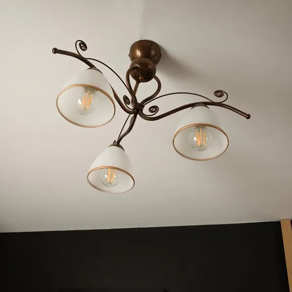 Brilagi - LED Prisadený luster ANTICO 3xE27/60W/230V bronz patina