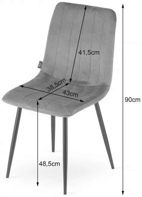 Set troch jedálenských stoličiek LAVA granátové (čierne nohy) (3ks)