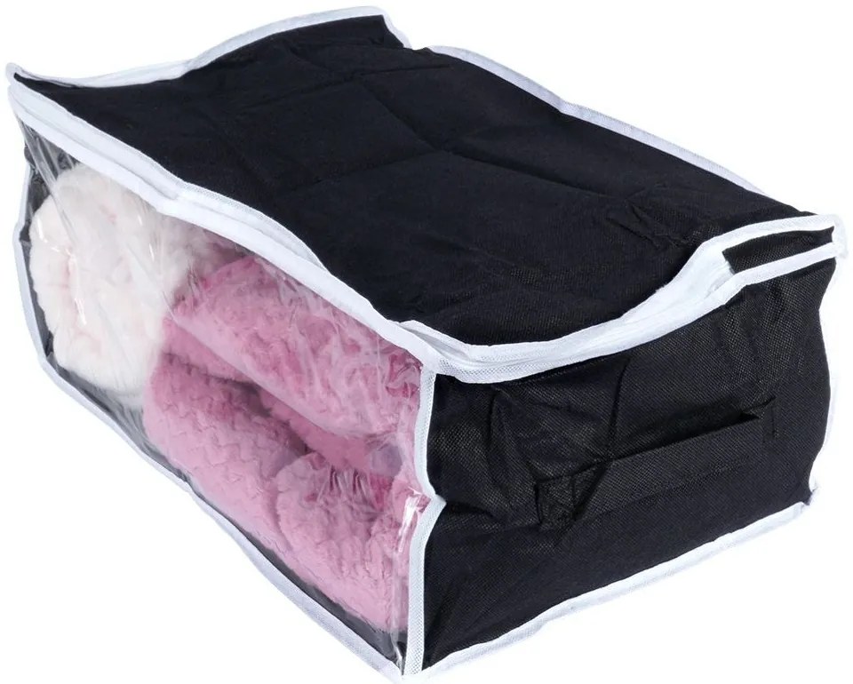 VILDE Textilný úložný box na posteľnú bielizeň, 45 x 30 x 20 cm