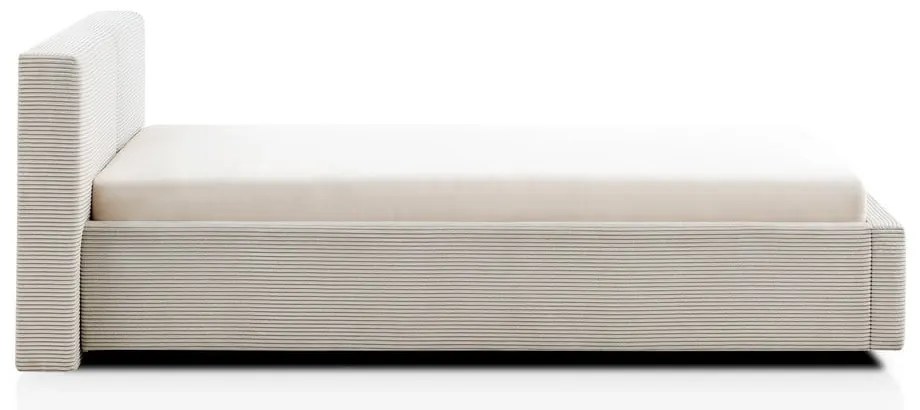 Béžová čalúnená dvojlôžková posteľ bez roštu 140x200 cm Cube – Meise Möbel