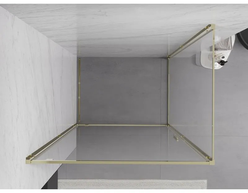Mexen Exo, výklopný sprchový kút 70 x 90 cm, číre sklo, zlatá, 8181-070-090-50-00
