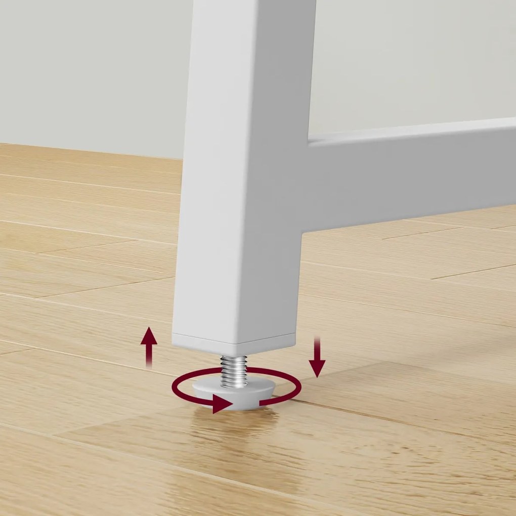 Set do pracovne ZARIMO stôl 80x40 cm, biela + kreslo AVOLA VELVET svetlo hnedé