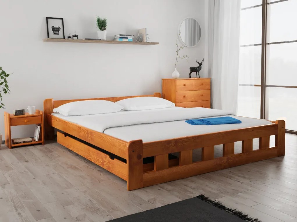 Posteľ Naomi zvýšená 180 x 200 cm, jelša Rošt: Bez roštu, Matrac: Matrac COCO MAXI 20 cm
