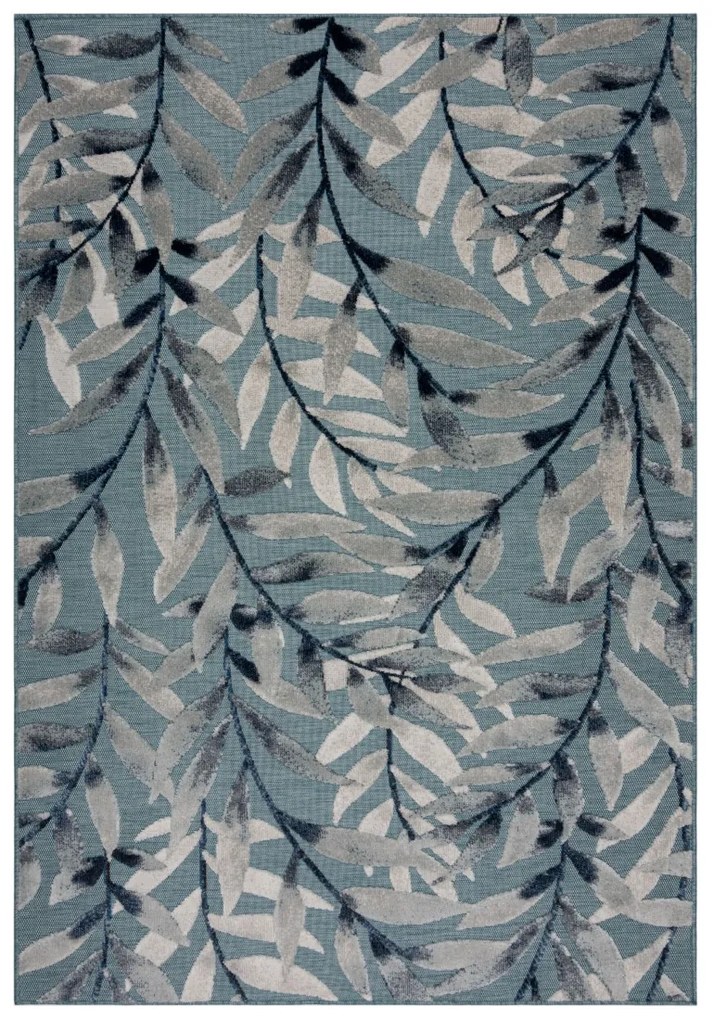 Flair Rugs, Kusový koberec Plaza Willow Blue – na von aj na doma, 120x170, modrá, exteriér