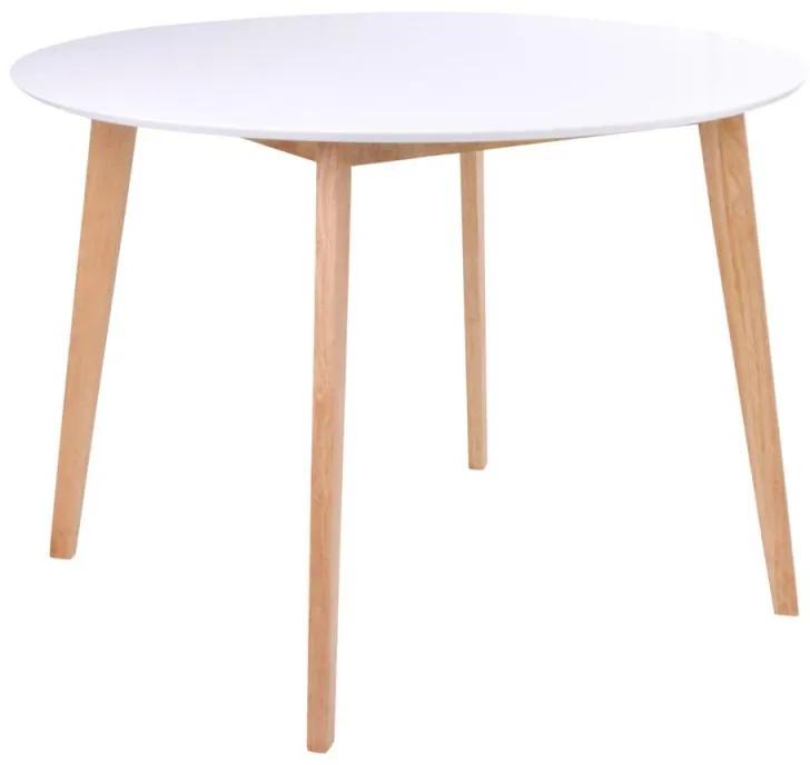 Okrúhly jedálenský stôl Carmen, prírodný / biely