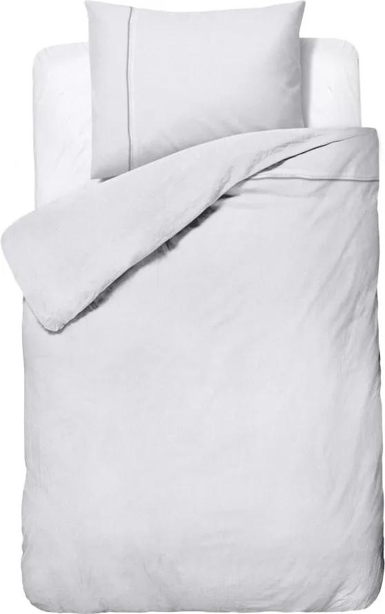 Biele obliečky z mikroperkálu na jednolôžko Sleeptime Monte Carlo, 140 × 200 cm