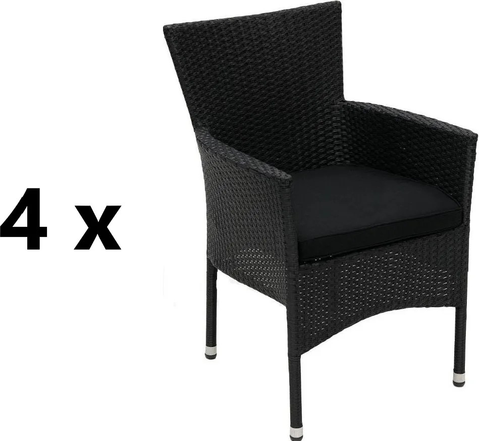 Záhradné ratanové kreslo 4 ks HAMBURG, antracit
