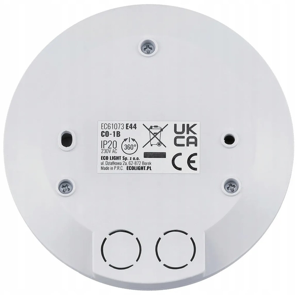 ECOLIGHT PIR pohybové čidlo nastaviteľné IP20 - 110-240V - 360 ° - biela