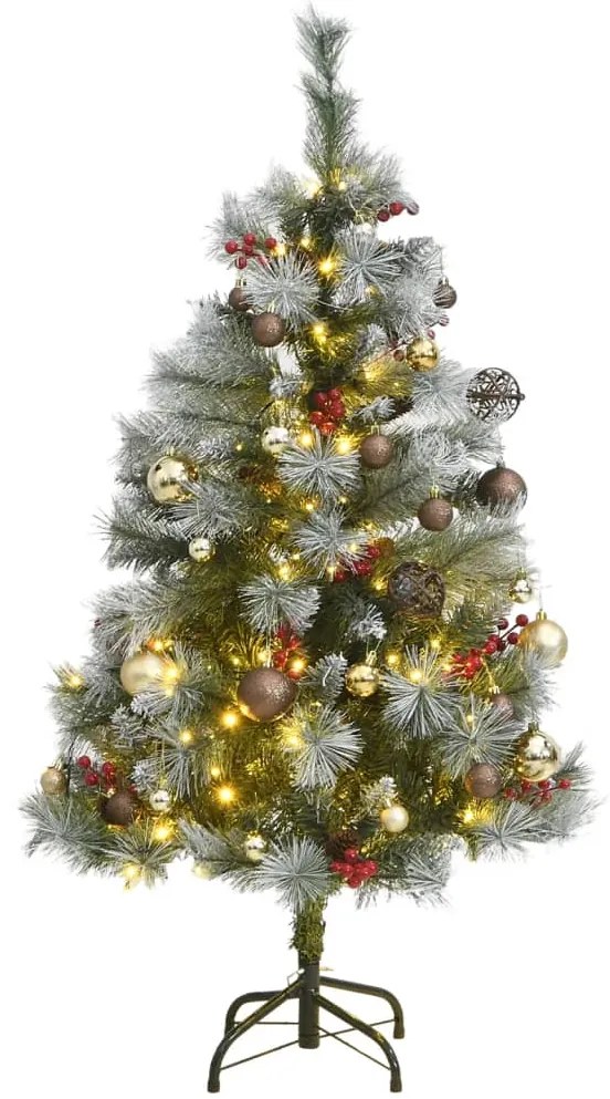 Umelý výklopný vianočný stromček 150 LED a sada gúľ 150 cm 3210190