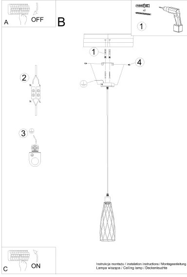 Sollux SL.1165 - Luster na lanku SUBA 1xE27/15W/230V čierna