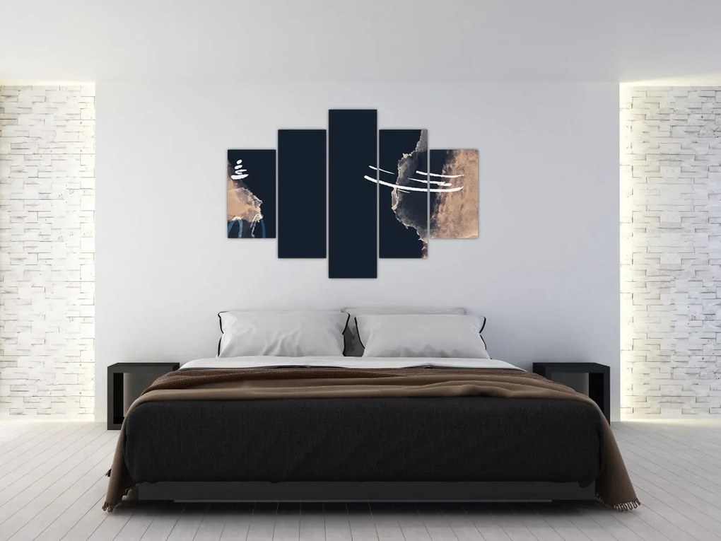 Obraz - Tmavomodrá abstrakcia (150x105 cm)