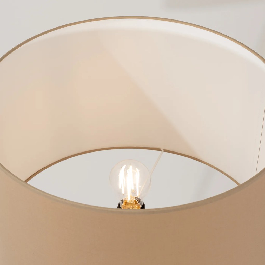 Stojacia lampa Nevia, 1x béžové textilné tienidlo, b