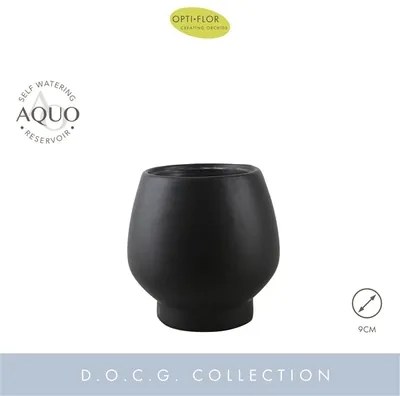 Keramický kvetináč čierny Black Abruzzo Aquo 9 cm