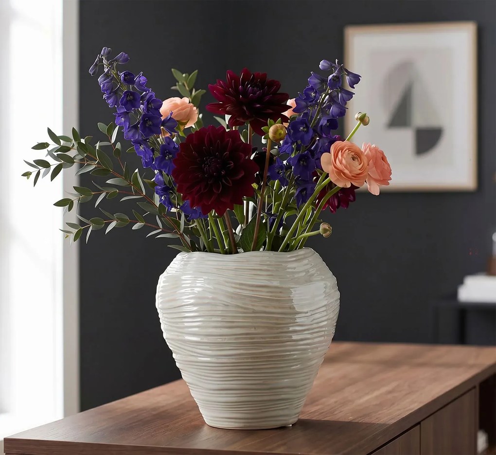 Váza Roundy 22 cm perleťová