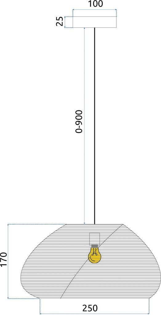 Toolight Toolight, stropné svietidlo 1xE27 APP1316-1CP, hnedá, OSW-00947