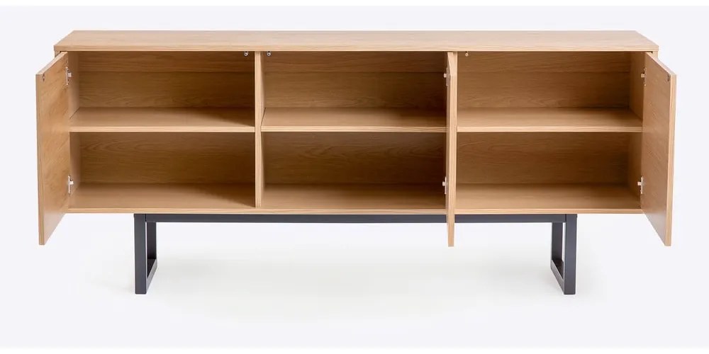 Komoda v dubovom dekore Woodman Mora Herringbone, 175 x 75 cm