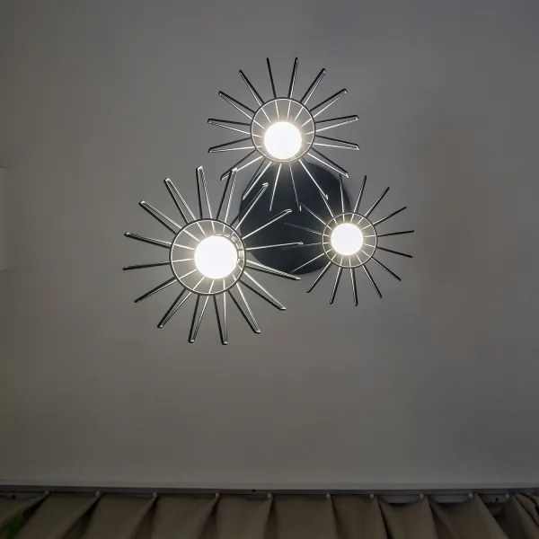 Luster na lanku SOLANO 3xE27/15W/230V čierna/lesklý chróm