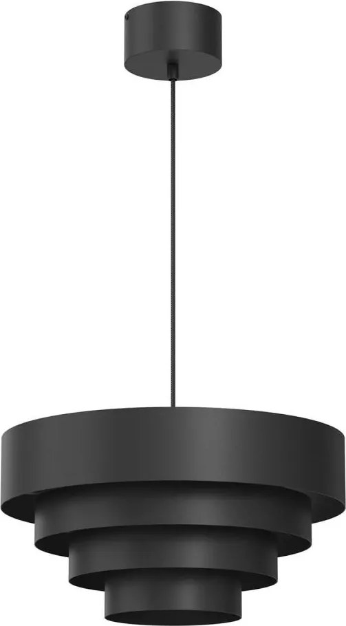 Luster na lanku RINGS 1xE27/15W/230V čierna