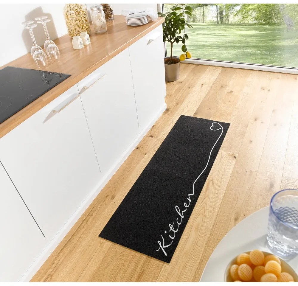 Čierny behúň Zala Living Kitchen, 50 × 150 cm