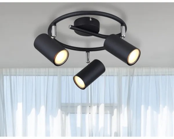 Globo 57914-3 - Bodové svietidlo ALLVI 3xGU10/25W/230V čierna